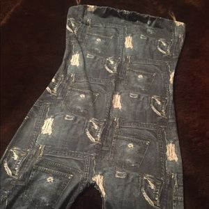 Other - Jean Printed Jumpsuit Other - Jean Printed Jumpsuit